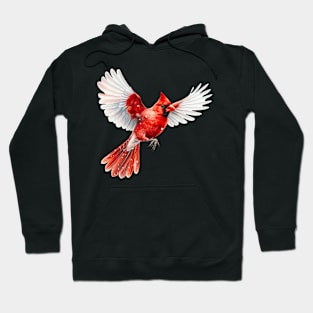 Northern Cardinal Flying Hoodie